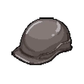 Head helmet builder pixel art vector illustration Stock Illustration
