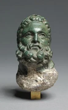 Head of Herakles, 3rd-2nd Centuries BC. Greece, Hellenistic period. Bronze .. Stock Photos