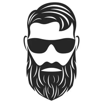 Head hipster logo Stock Illustration
