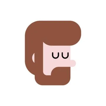 Head hipster Portrait. Guy with beard Vector illustration Stock Illustration