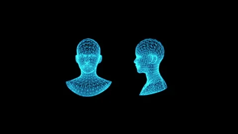 Head Hologramma Stock Footage 243738471