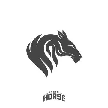 Head Horse logo design vector. Horse Fire logo template. Illustration Vector Stock Illustration