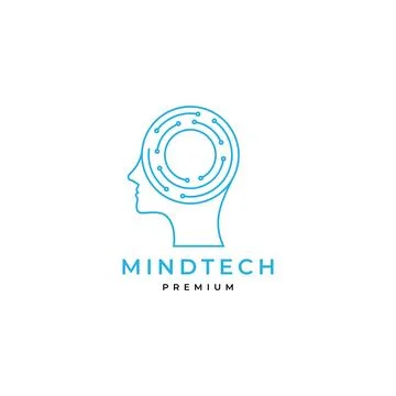 Head human artificial intelligence logo design イラスト素材