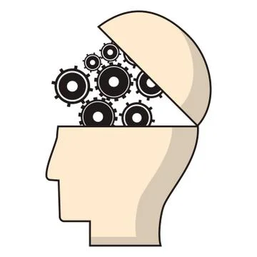 Head human gear wheel engineer Stock Illustration