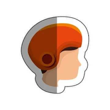 Head human with helmet motorcycle 스톡 일러스트