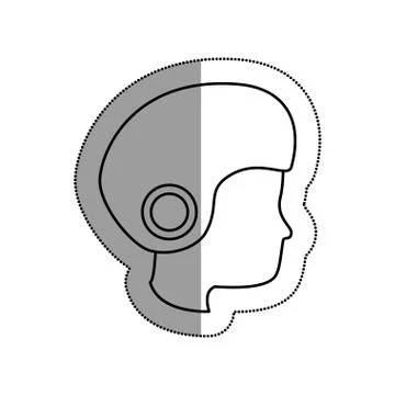 Head human with helmet motorcycle 스톡 일러스트