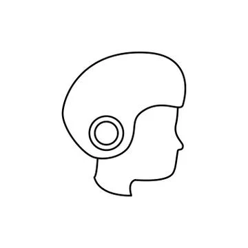 Head human with helmet motorcycle 스톡 일러스트