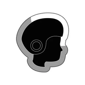 Head human with helmet motorcycle 스톡 일러스트