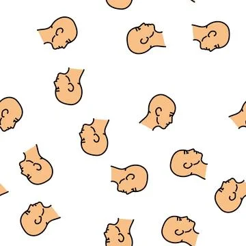 Head human vector seamless pattern Stock Illustration