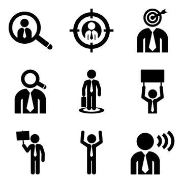 Head Hunter Glyphs Stock Illustration
