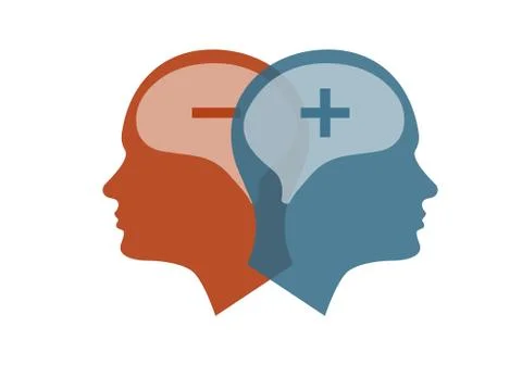Head icon for bipolar disorder Stock Illustration