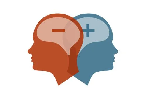 Head icon for bipolar disorder Stock Illustration