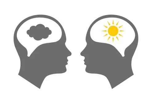 Head icon for bipolar disorder Stock Illustration