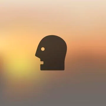 Head icon on blurred background Stock Illustration