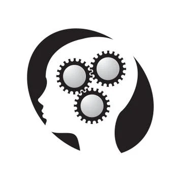 Head icon with cogwheels Stock Illustration