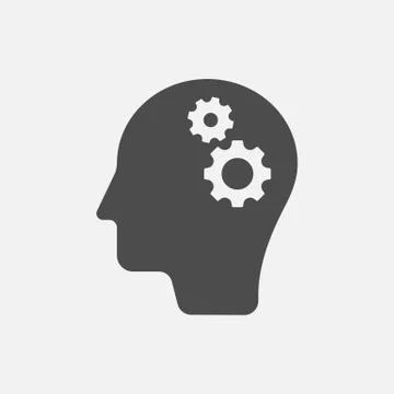 Head icon isolated on white background. Vector illustration. Illustration