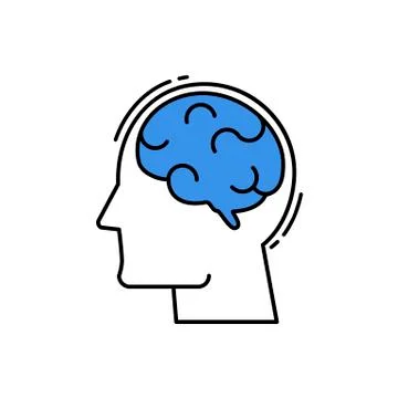 Head icon, line flat design. Vector illustration Stock-Illustration