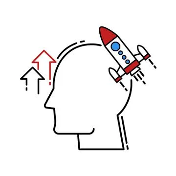 Head icon, line flat design. Vector illustration Stock-Illustration