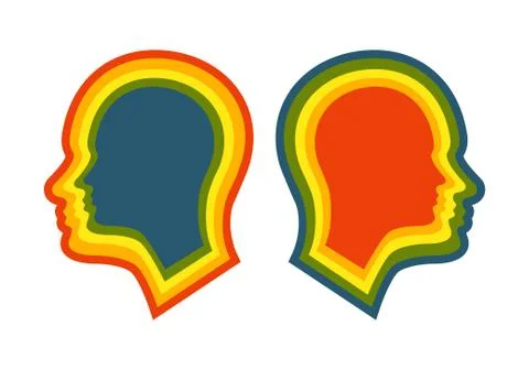 Head icon for schizophrenia Stock Illustration