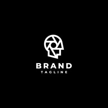 Head Icon with Shutter Motif Logo Stock Illustration