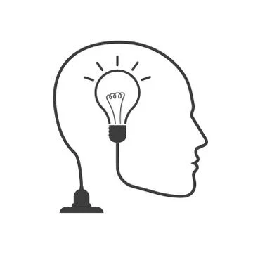 Head idea icon vector, isolated on white background. Stock Illustration