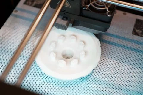 Head of industrial 3d printer in action. Stock Photos