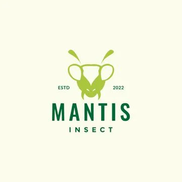 Head insect mantis logo design Stock Illustration