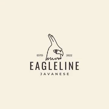 Head java eagle hipster vintage logo 스톡 일러스트