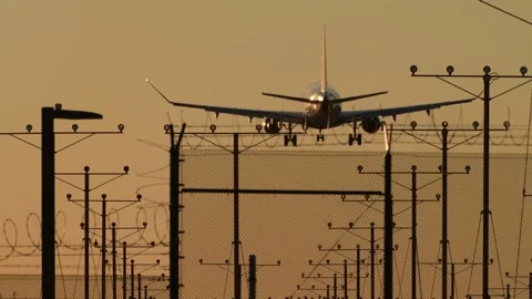 Head-On Jet Descends at LAX as Second Aircraft Approaches Stock Footage 297875324
