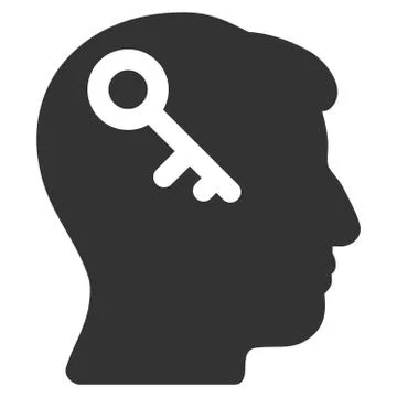 Head Key Flat Icon Иллюстрация