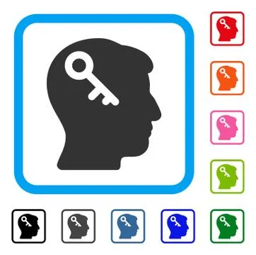 Head Key Framed Icon Stock-Illustration