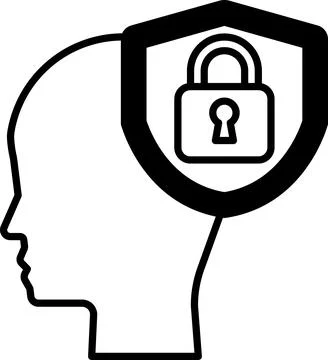 Head with a keyhole on it Stock Illustration