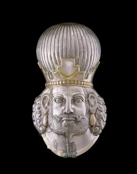Head of a king ca. 4th century Sasanian The Sasanian dynasty of Iran ruled .. Stock Photos