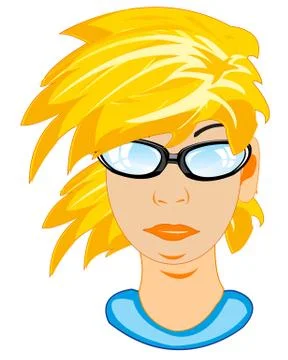 Head lad on white Stock Illustration