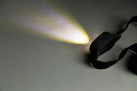 Head lamp. Camping concept. Light concept. Stock Photos
