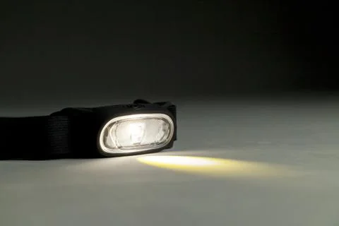 Head lamp. Camping concept. Light concept. Stock Photos