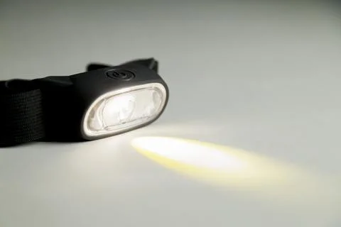 Head lamp. Camping concept. Light concept. Stock-Fotos
