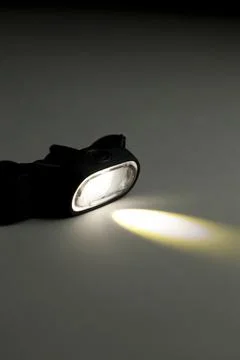 Head lamp. Camping concept. Light concept. Stock Photos