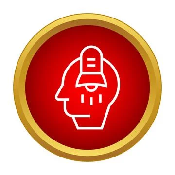 Head launching rocket representing new idea and startup Illustrazione stock