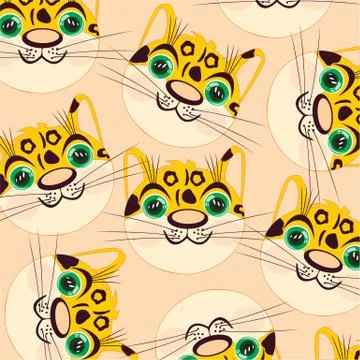 Head of the leopard on white Stock Illustration