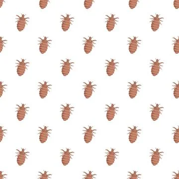 Head lice infestation repeating pattern on white background Stock Illustration