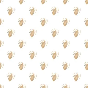 Head lice insects seamless pattern repeating background Illustrazione stock