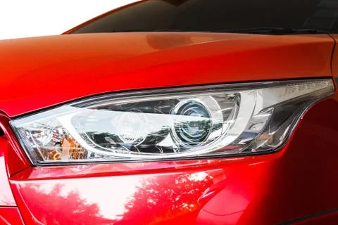 Head light of red car. Stock Photos