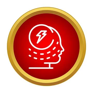 Head with lightning bolt having creative idea Stockillustratie