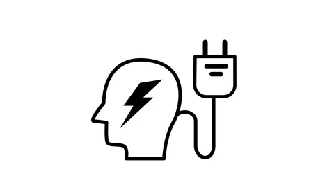 Head Lightning Plug Brainpower Icon Stock Footage 343509230
