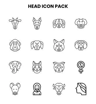 Head Line Design Icons Pack Stock Illustration