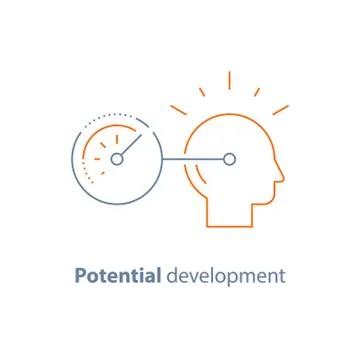 Head line icon, potential development concept, personal growth Illustrazione stock