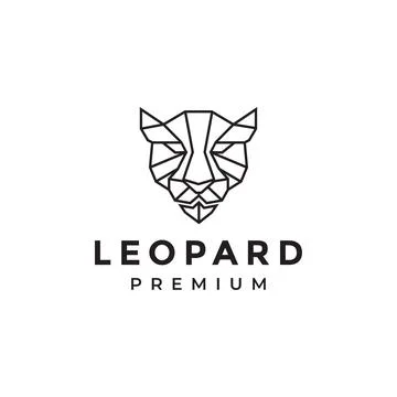 Head line leopard triangle polygon logo design vector graphic symbol icon i.. Illustrazione stock