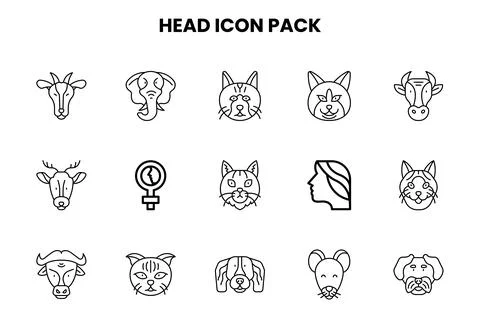 Head Line Scalable Icons Pack Stock Illustration