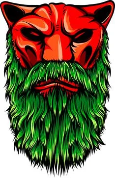 The head of a lion drawn in ink. vector illustration Stock Illustration